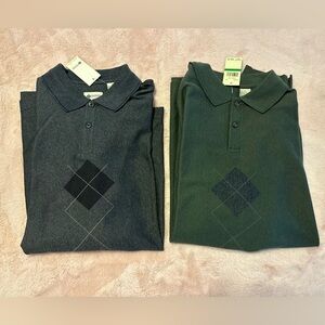 TWO Haggar Argyle Sweaters L